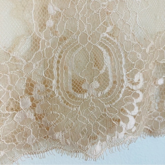 Loyd/Ford delicate peach colored short sleeve sheer lace top. Size 2 - Picture 4 of 6